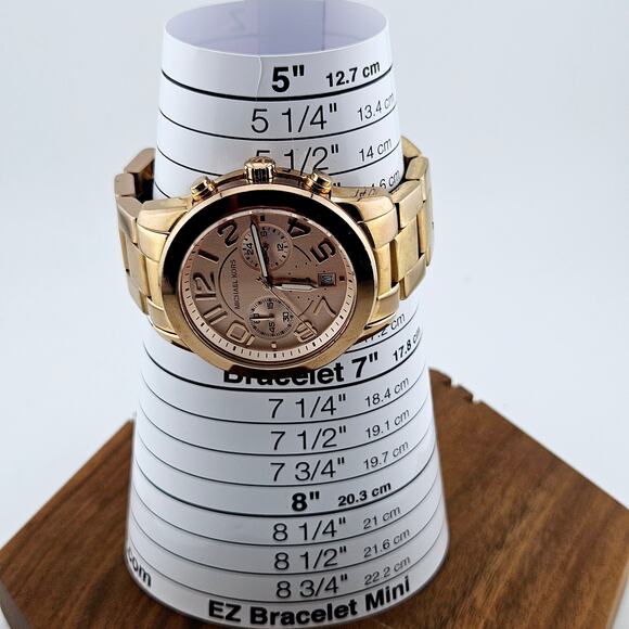 Michael Kors Women's Mercer Rose Gold Link Band Watch Chronograph Multifunction - Picture 7 of 7
